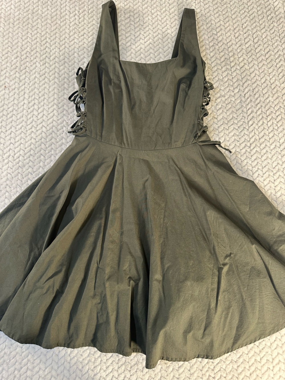 Bailey Blue Olive Green Flare Dress Size L
